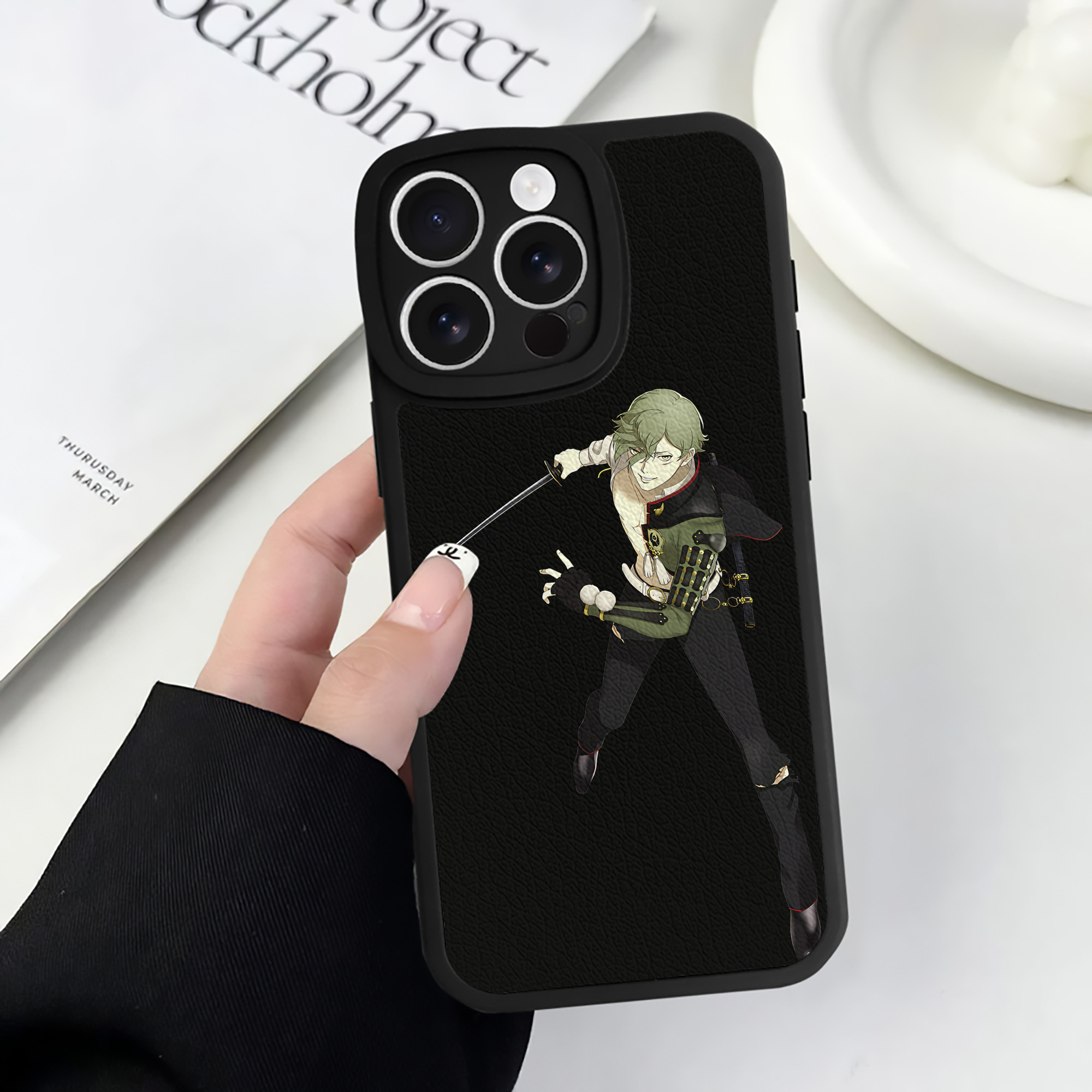 （画像用） 刀剣乱舞 Touken Ranbu 【iPhone 16シリーズ対応】シリコンスマホケース（レザー調） 材質：シリコン